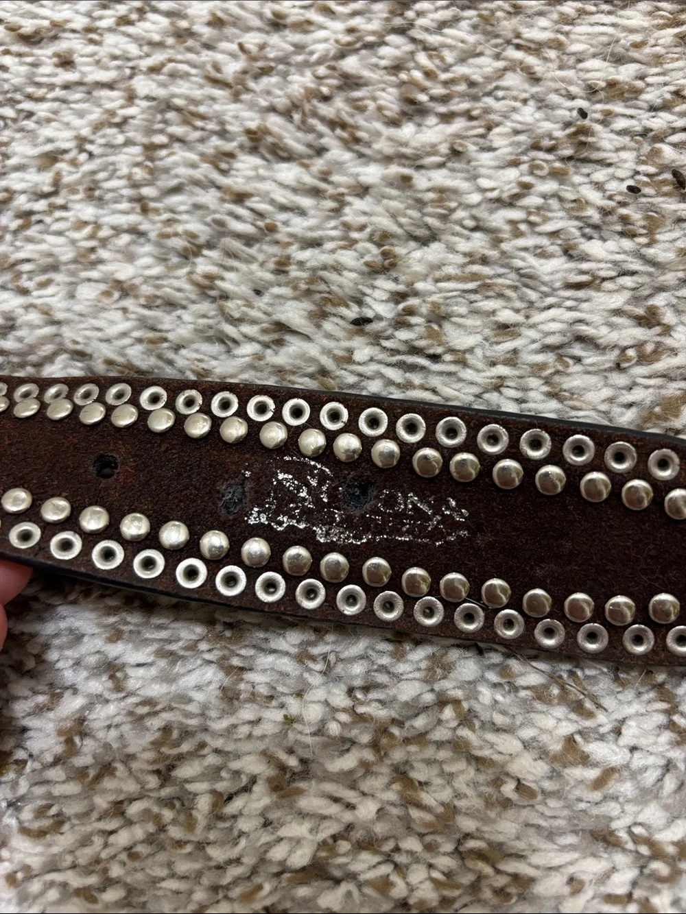 Nocona Embellished Black Croc Print Leather rhinestone Belt XL